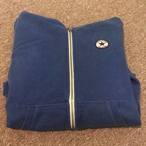 Blue converse chuck patch zip hoodie